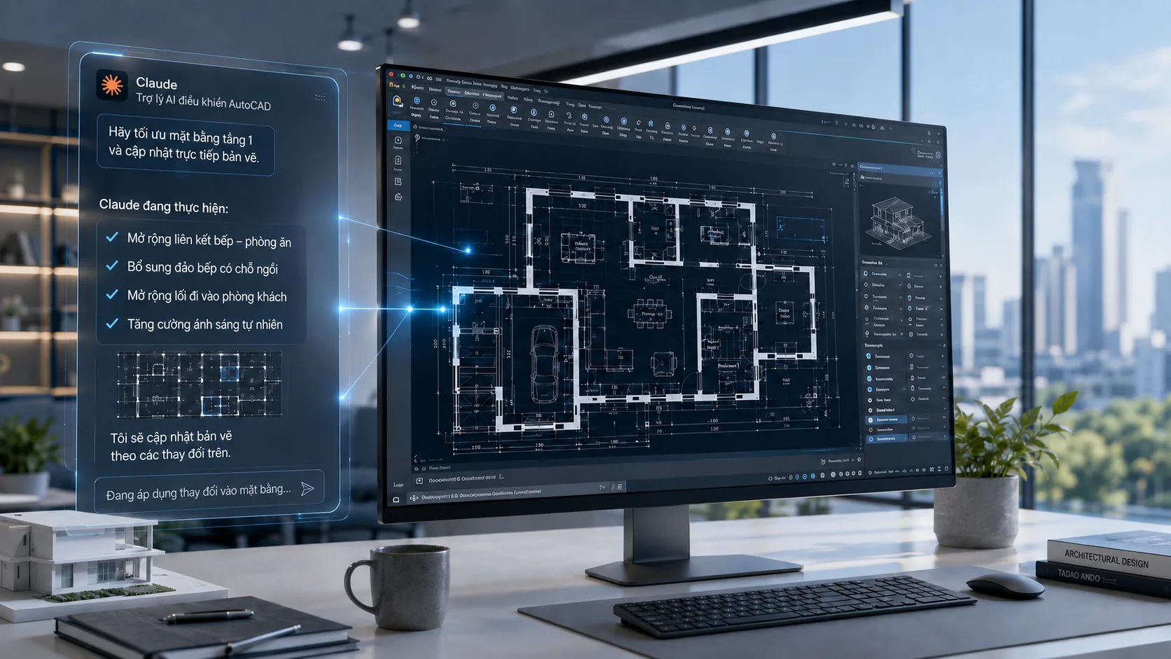 Claude điều khiển AutoCAD tối ưu mặt bằng